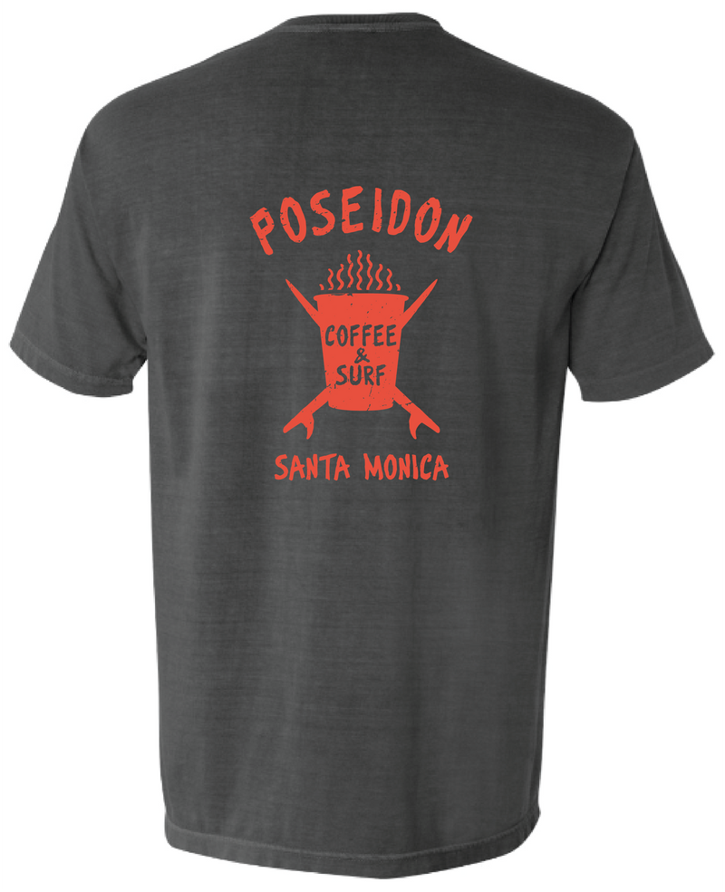 Poseidon Coffee and Surf Unisex Pocket Tee