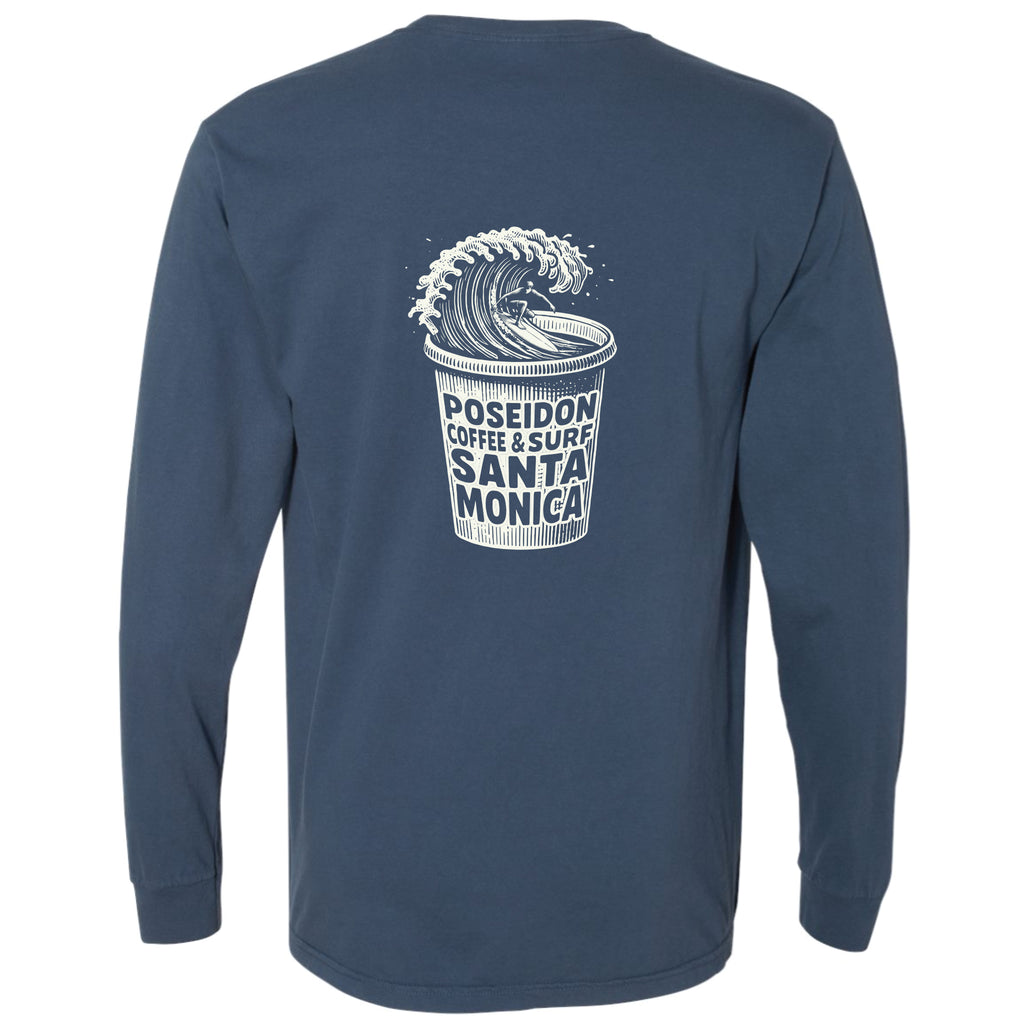 Poseidon Coffee and Surf Long Sleeve - Light Blue