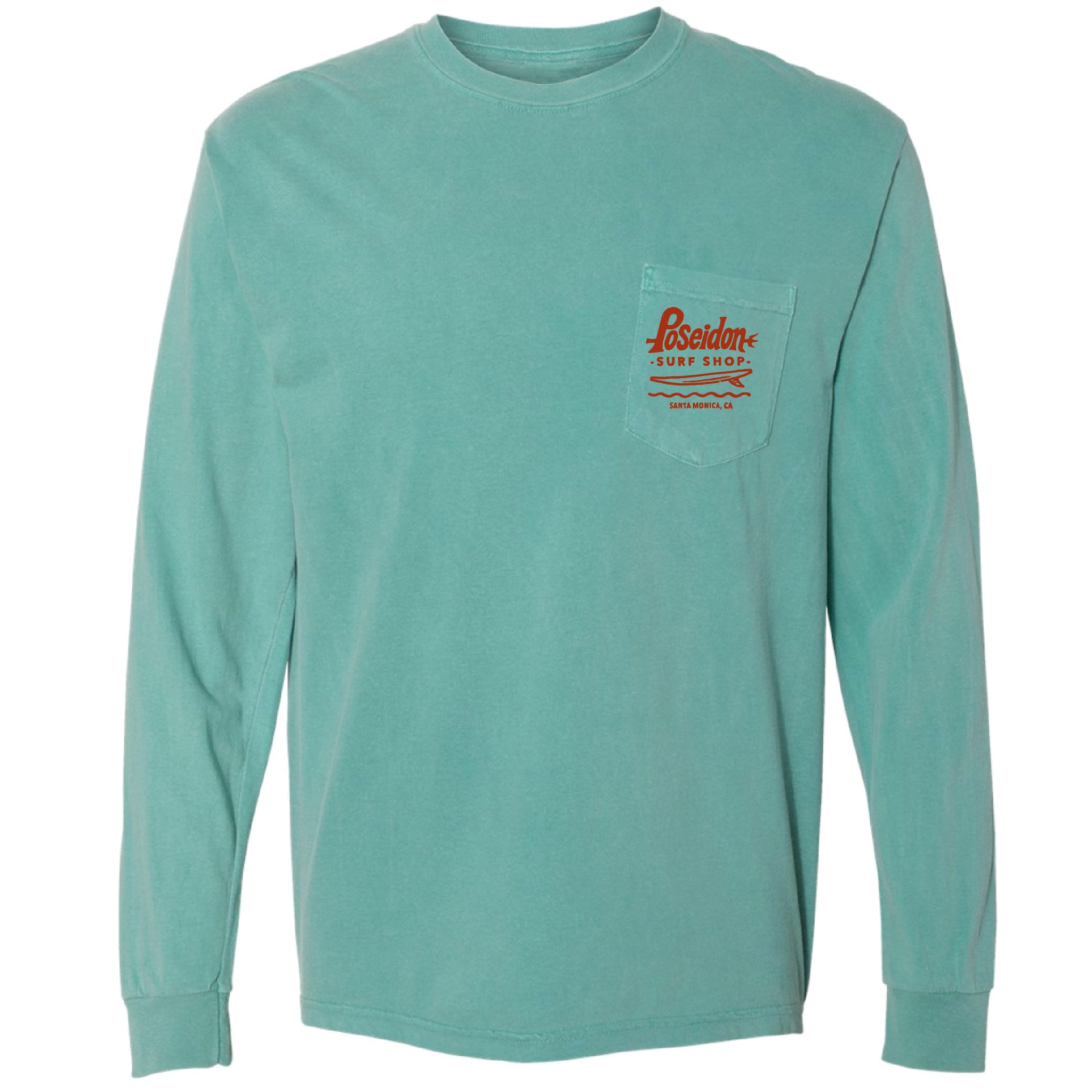 Poseidon Santa Monica Surfboard Pocket Long Sleeve - Seafoam