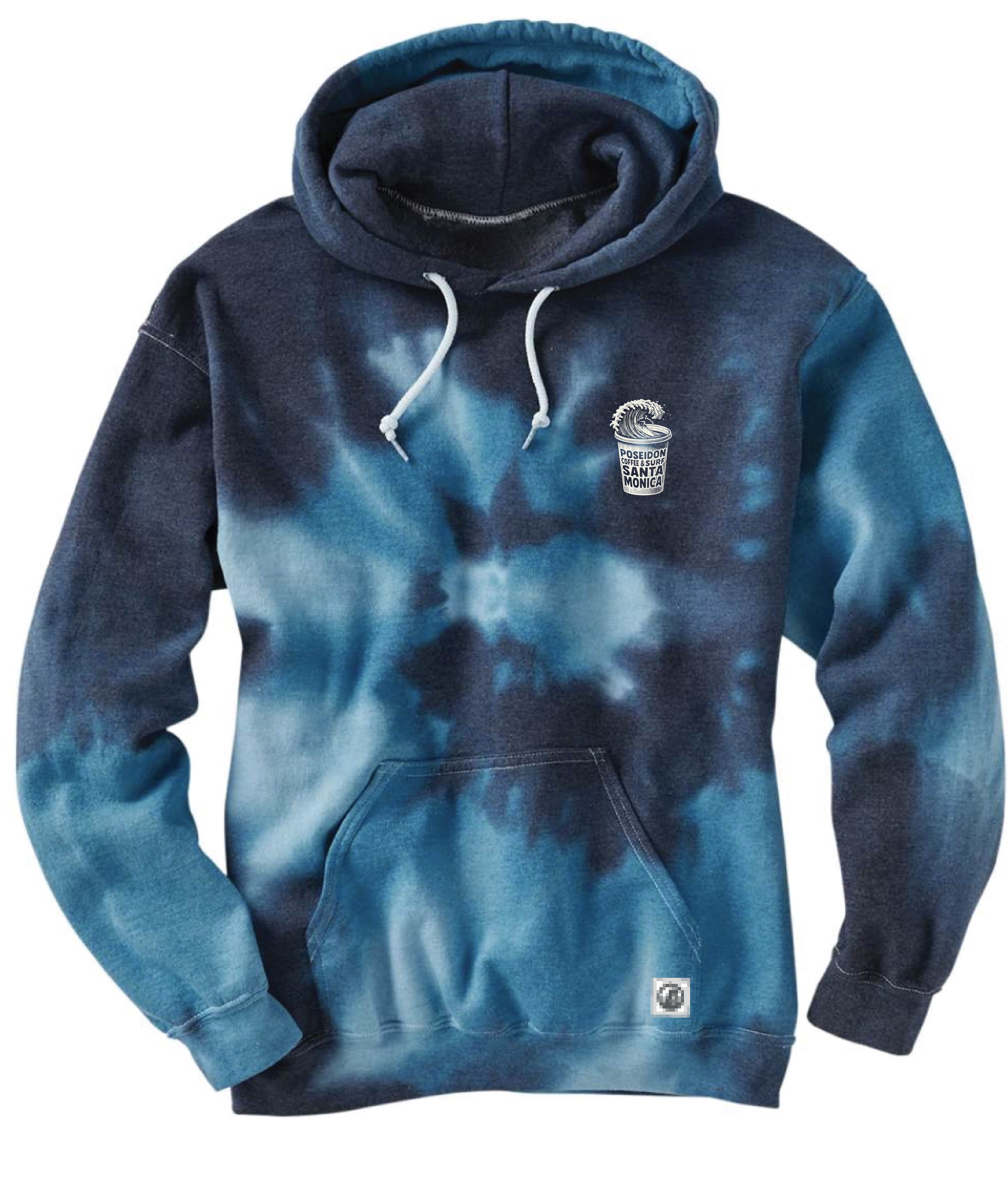 Poseidon Coffee and Surf Tie Dye Hoodie - Blue Ocean – Poseidon