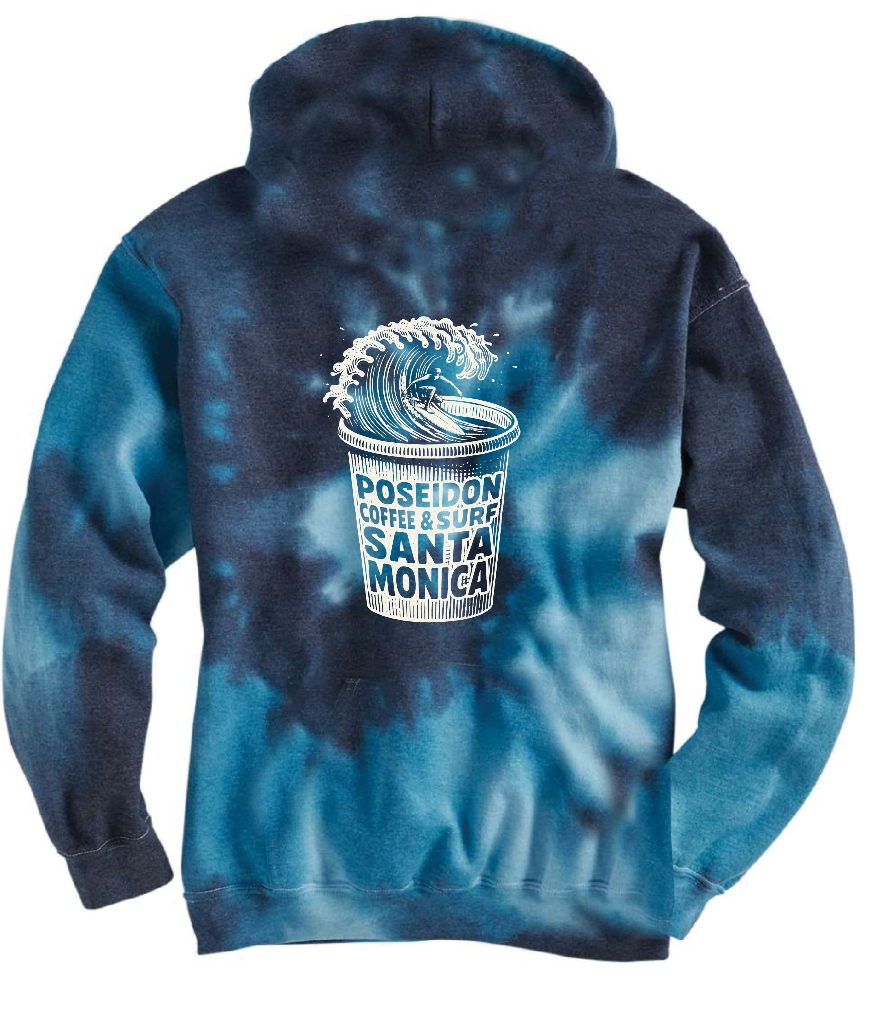 Poseidon Coffee and Surf Tie Dye Hoodie - Blue Ocean – Poseidon