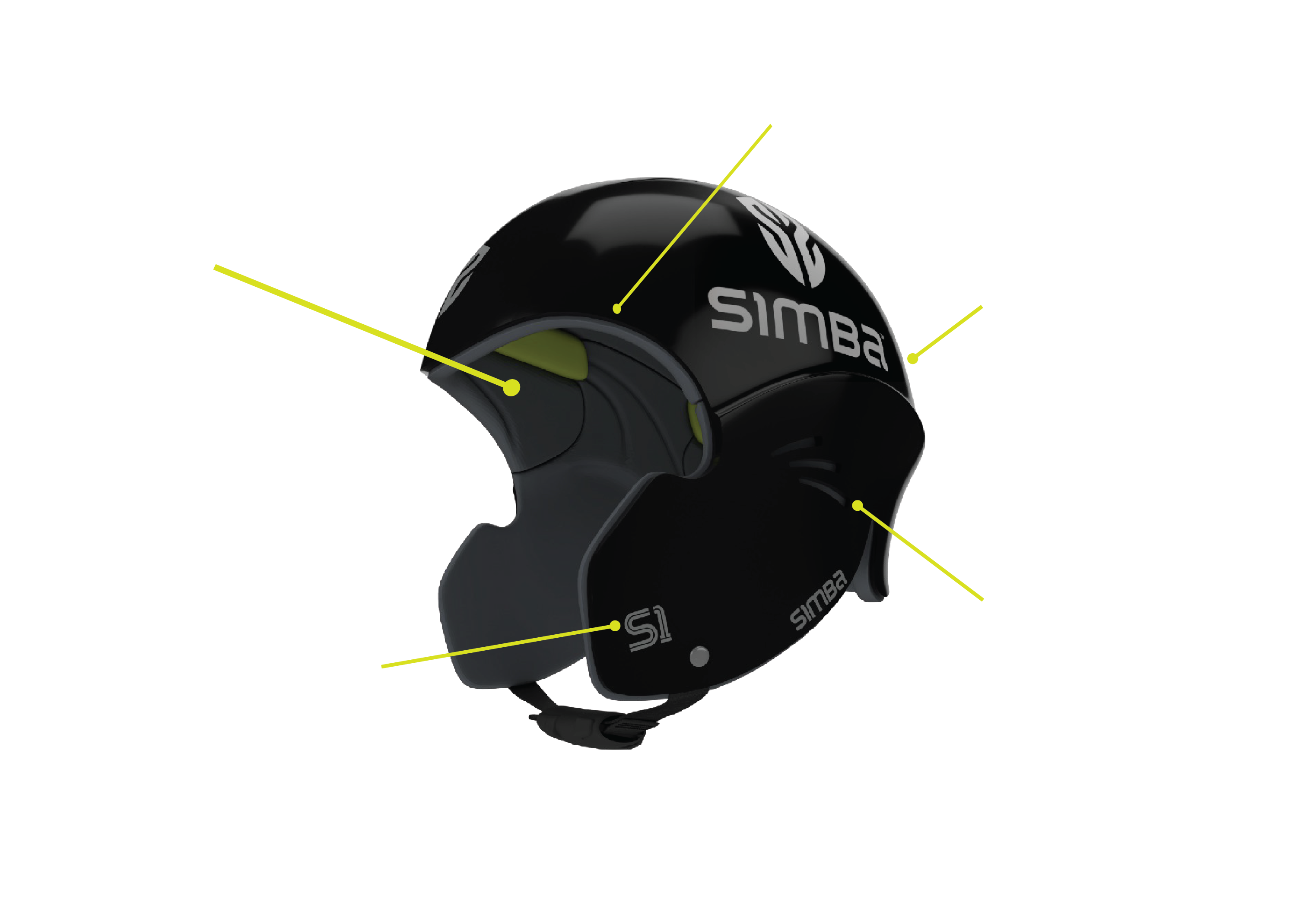 SIMBA サーフヘルメット Simba - Sentinal Surf Helmet in Black and Pearl White