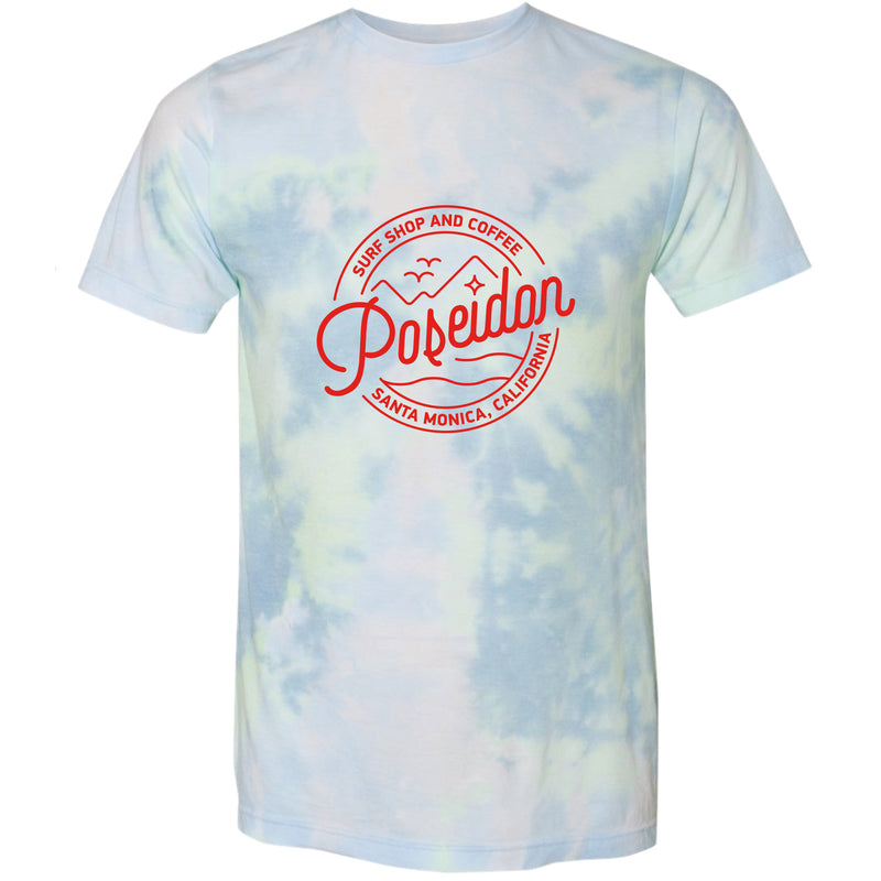 Poseidon Tie Dye Round Logo Tee