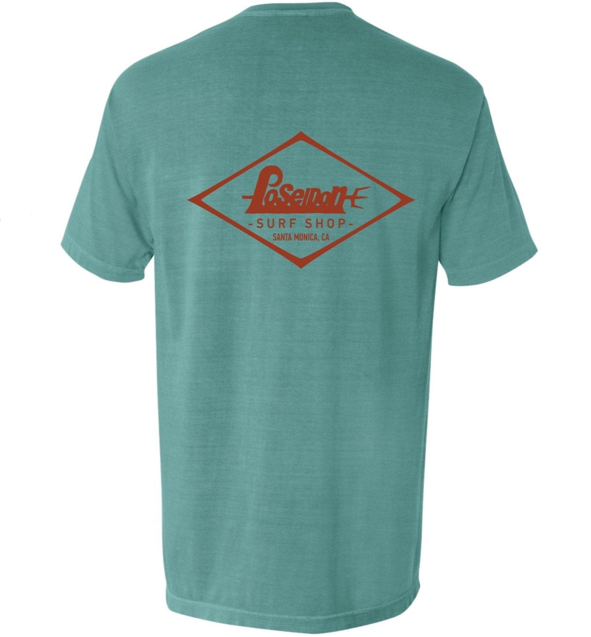 Poseidon Surf Shop Classic Pocket Tee Seafoam