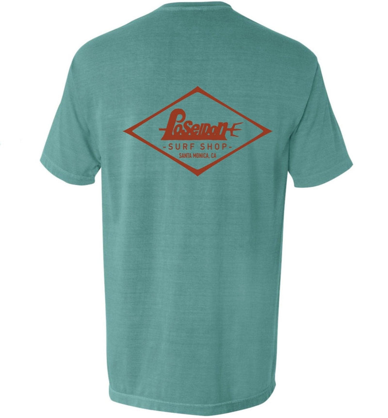 Poseidon Surf Shop Classic Pocket Tee - Seafoam