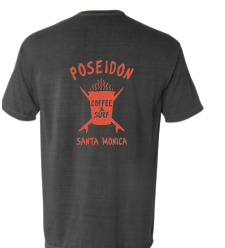 Poseidon Coffee and Surf Pocket Tee - Black
