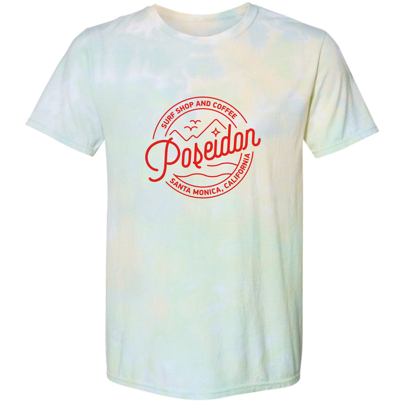 Poseidon Tie Dye Round Logo Tee